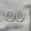 Sterling Silver Small Hoop, Ball Design, Polished, Silver Finish, 02.409.0004.30