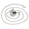 Rhodium Plated Pendant Necklace, Teddy Bear Design, with Montana and Aurore Boreale Swarovski Crystals, Black Enamel Finish, Rhodium Finish, 04.239.0041.18