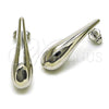 Rhodium Plated Stud Earring, Teardrop and Hollow Design, Polished, Rhodium Finish, 02.163.0357.1