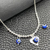 Sterling Silver Fancy Necklace, Snake  and Ball Design, with Blue Topaz Crystal, Polished, Silver Finish, 04.402.0003.18