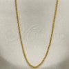 Oro Laminado Basic Necklace, Gold Filled Style Rolo Design, Golden Finish, 04.09.0170.20