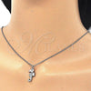 Sterling Silver Pendant Necklace, with White and Black Cubic Zirconia, Polished, Rhodium Finish, 04.336.0122.16