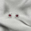 Sterling Silver Stud Earring, with Garnet Cubic Zirconia, Polished, Silver Finish, 02.397.0041.01