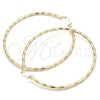 Oro Laminado Extra Large Hoop, Gold Filled Style Diamond Cutting Finish, Golden Finish, 02.213.0240.70