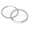 Sterling Silver Medium Hoop, Diamond Cutting Finish, Rhodium Finish, 02.285.0002.35