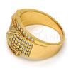 Oro Laminado Mens Ring, Gold Filled Style with White Micro Pave, Polished, Golden Finish, 01.260.0005.10.GT (Size 10)