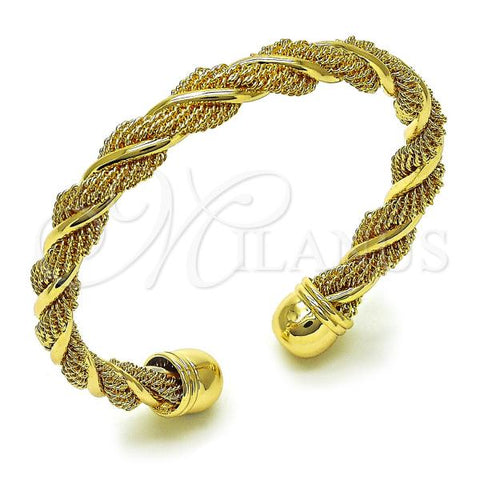 Oro Laminado Individual Bangle, Gold Filled Style and Filigree Polished, Golden Finish, 07.319.0004