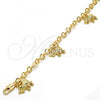 Oro Laminado Charm Bracelet, Gold Filled Style Elephant Design, Diamond Cutting Finish, Golden Finish, 03.63.1790.07