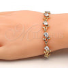 Oro Laminado Tennis Bracelet, Gold Filled Style Teardrop Design, with White Cubic Zirconia, Polished, Golden Finish, 03.213.0040.08