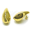 Oro Laminado Stud Earring, Gold Filled Style Teardrop and Hollow Design, Polished, Golden Finish, 02.428.0038