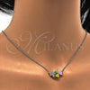 Rhodium Plated Pendant Necklace, Heart Design, with Multicolor Cubic Zirconia, Polished, Rhodium Finish, 04.213.0034.3.16