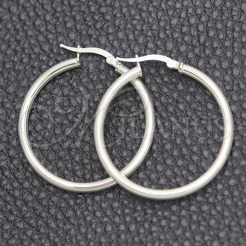 Sterling Silver Medium Hoop, Polished, Silver Finish, 02.389.0111.30
