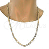 Gold Tone Basic Necklace, Figaro Design, Polished, Golden Finish, 04.242.0017.28GT