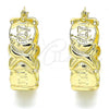 Oro Laminado Medium Hoop, Gold Filled Style Hugs and Kisses Design, Polished, Golden Finish, 02.160.0016.30