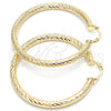 Oro Laminado Large Hoop, Gold Filled Style Hollow Design, Diamond Cutting Finish, Golden Finish, 5.139.008.50