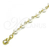 Oro Laminado Fancy Bracelet, Gold Filled Style Ball Design, with Ivory Pearl, Polished, Golden Finish, 03.386.0025.08