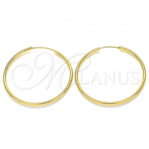 Oro Laminado Small Hoop, Gold Filled Style Wings Design, Polished, Golden Finish, 02.32.0554.30