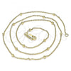 Oro Laminado Basic Necklace, Gold Filled Style Rolo Design, Polished, Golden Finish, 04.213.0248.20