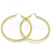 Oro Laminado Large Hoop, Gold Filled Style Diamond Cutting Finish, Golden Finish, 02.213.0150.60