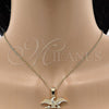 Oro Laminado Fancy Pendant, Gold Filled Style Eagle Design, Diamond Cutting Finish, Golden Finish, 5.182.006