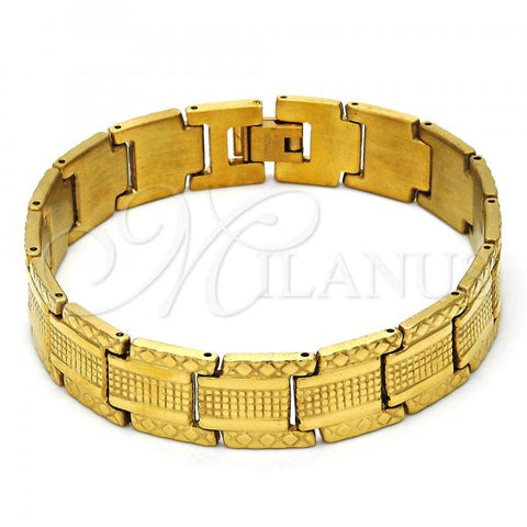 Stainless Steel Solid Bracelet, Polished, Golden Finish, 03.114.0243.1.08