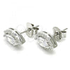 Sterling Silver Stud Earring, with White Cubic Zirconia, Polished, Rhodium Finish, 02.286.0022