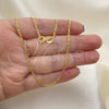 Oro Laminado Basic Necklace, Gold Filled Style Figaro Design, Polished, Golden Finish, 04.32.0016.18