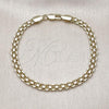 Oro Laminado Basic Bracelet, Gold Filled Style Bismark Design, Polished, Tricolor, 03.213.0354.07