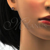 Stainless Steel Stud Earring, with Light Rhodolite Crystal, Polished, Golden Finish, 02.271.0008.10