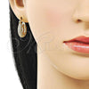 Oro Laminado Small Hoop, Gold Filled Style with White Cubic Zirconia, Polished, Golden Finish, 02.283.0257.20