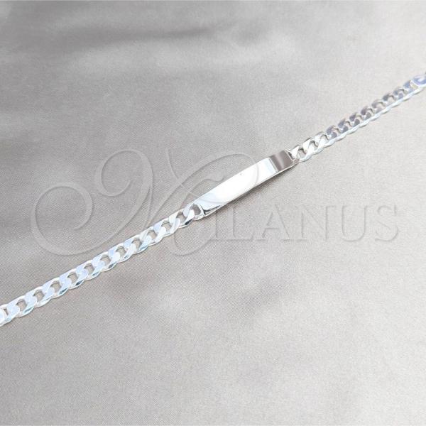 Sterling Silver ID Bracelet, Curb Design, Polished, Silver Finish, 04.420.0027.09.1