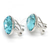 Rhodium Plated Stud Earring, with Light Turquoise Swarovski Crystals, Polished, Rhodium Finish, 02.239.0015.3