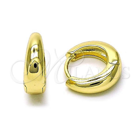 Oro Laminado Huggie Hoop, Gold Filled Style Polished, Golden Finish, 02.213.0697.16