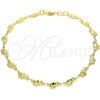 Oro Laminado Fancy Anklet, Gold Filled Style Elephant Design, Polished, Golden Finish, 03.326.0013.10