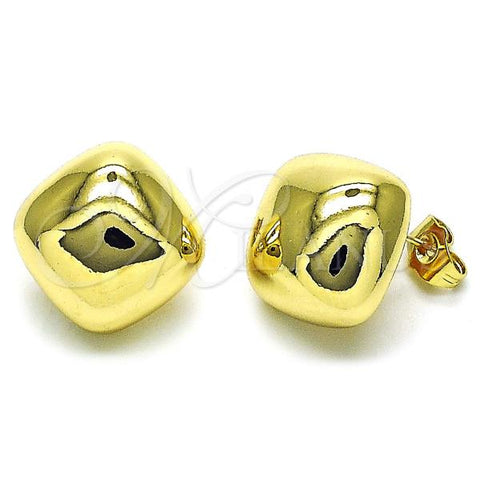 Oro Laminado Stud Earring, Gold Filled Style Polished, Golden Finish, 02.195.0282
