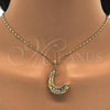 Oro Laminado Earring and Pendant Adult Set, Gold Filled Style Polished, Tricolor, 10.163.0005.1