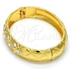Gold Tone Individual Bangle, with White Crystal, Polished, Golden Finish, 07.252.0015.05.GT (14 MM Thickness, Size 5 - 2.50 Diameter)
