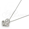 Gold Tone Pendant Necklace, Butterfly Design, with White Cubic Zirconia and White Micro Pave, Polished, Rhodium Finish, 04.213.0018.1.16.GT
