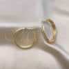 Oro Laminado Medium Hoop, Gold Filled Style Diamond Cutting Finish, Golden Finish, 02.213.0499.40