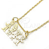 Oro Laminado Pendant Necklace, Gold Filled Style Little Girl Design, Polished, Golden Finish, 04.106.0010.20