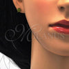 Stainless Steel Stud Earring, Star Design, with Dark Peridot Crystal, Polished, Golden Finish, 02.271.0021.4