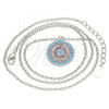 Sterling Silver Pendant Necklace, with Multicolor Cubic Zirconia, Polished, Rhodium Finish, 04.336.0217.16