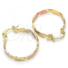 Oro Laminado Small Hoop, Gold Filled Style Polished, Tricolor, 02.170.0206.25