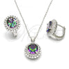Sterling Silver Earring and Pendant Adult Set, with White and  Cubic Zirconia, Polished, Rhodium Finish, 10.186.0023