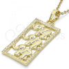 Oro Laminado Fancy Pendant, Gold Filled Style Elephant Design, Polished, Golden Finish, 05.213.0005