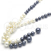 Rhodium Plated Fancy Necklace, with Gray Pearl, Polished, Rhodium Finish, 04.321.0026.1.28