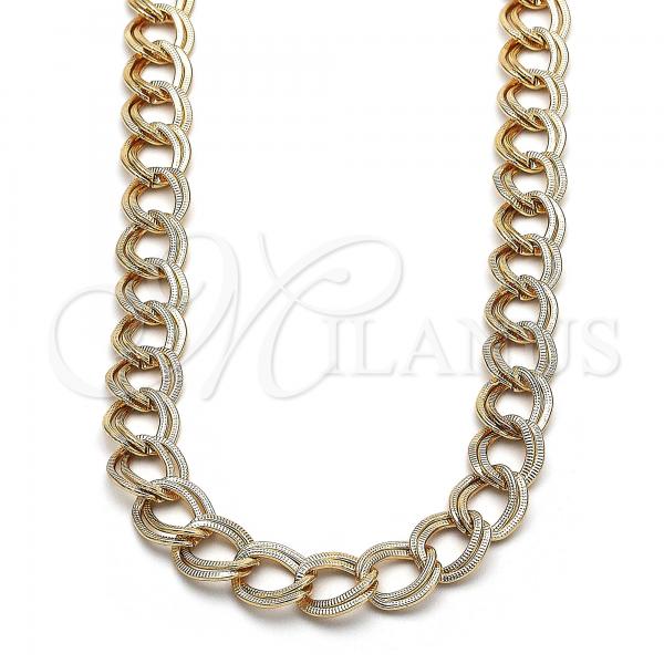 Oro Laminado Basic Necklace, Gold Filled Style Chunky Design, Polished, Golden Finish, 04.331.0004.36