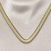 Oro Laminado Basic Necklace, Gold Filled Style Rat Tail Design, Polished, Golden Finish, 04.341.0136.18