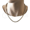 Oro Laminado Basic Necklace, Gold Filled Style Rope Design, Polished, Golden Finish, 04.213.0103.22