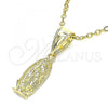 Oro Laminado Religious Pendant, Gold Filled Style Guadalupe Design, Polished, Golden Finish, 05.351.0211